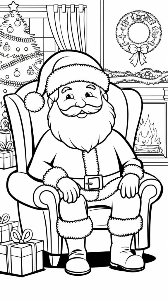 christmas santa coloring pages