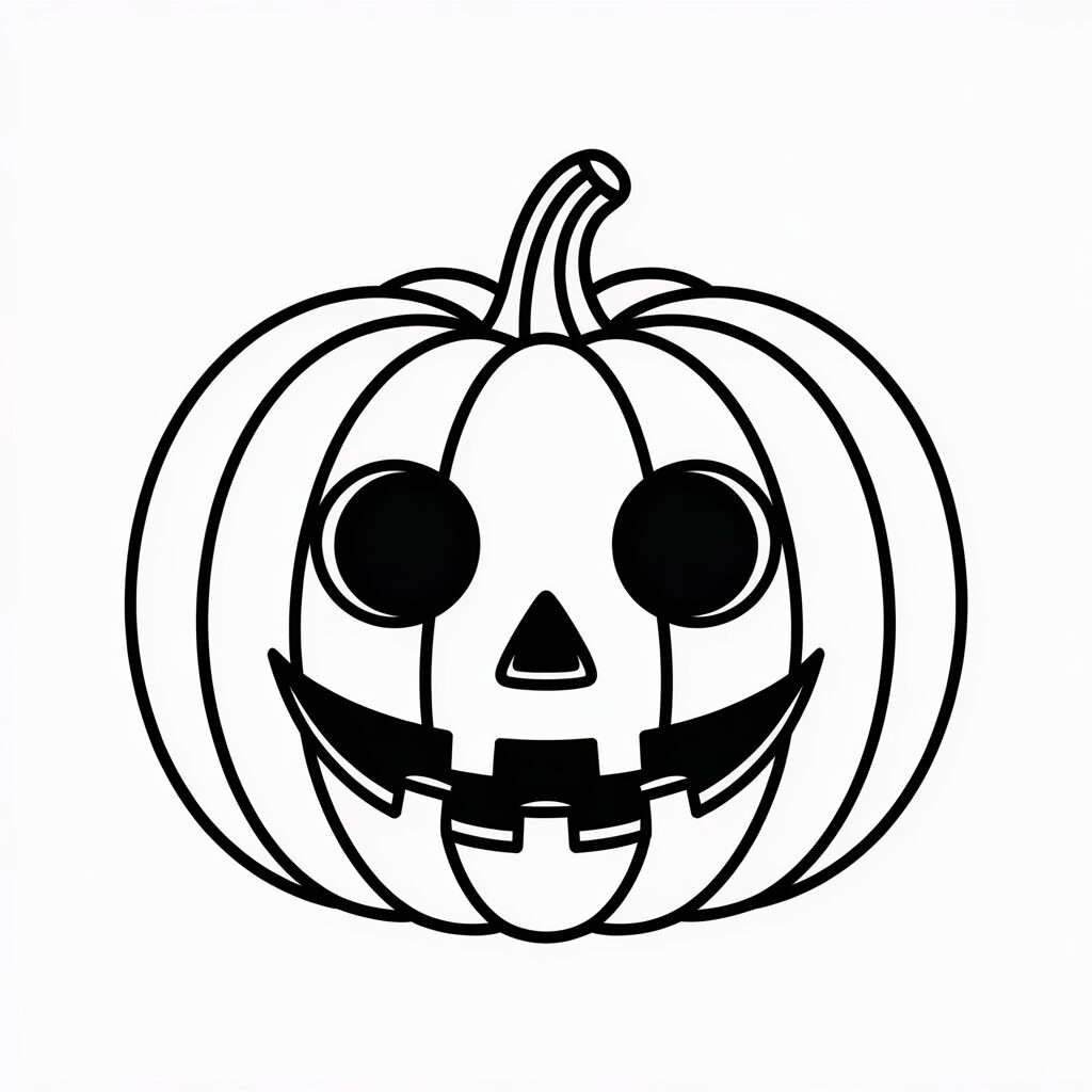 Kürbis-Malvorlage für Kinder kostenlos verfügbar