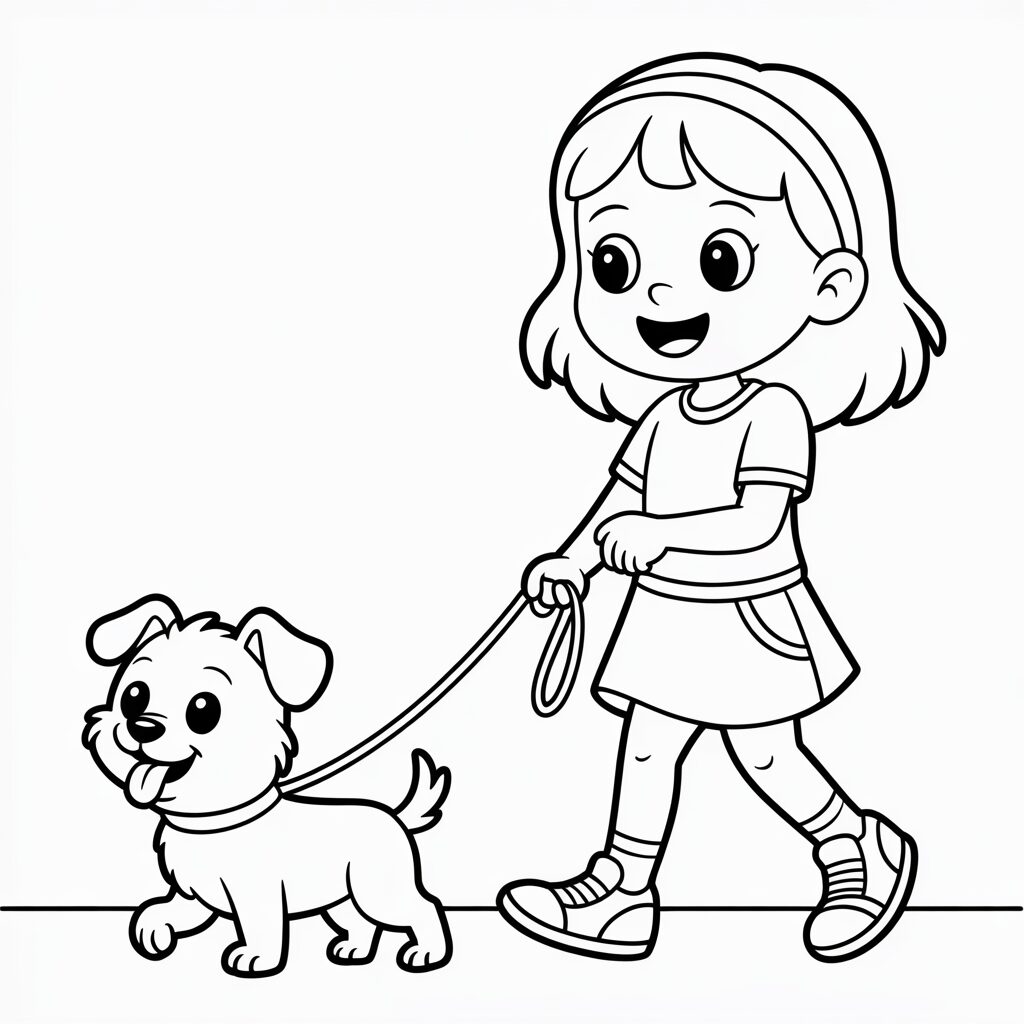 Mädchen und Haustier kostenlos drucken