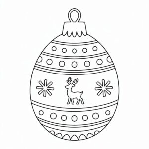 Pallina di Natale con la renna da colorare