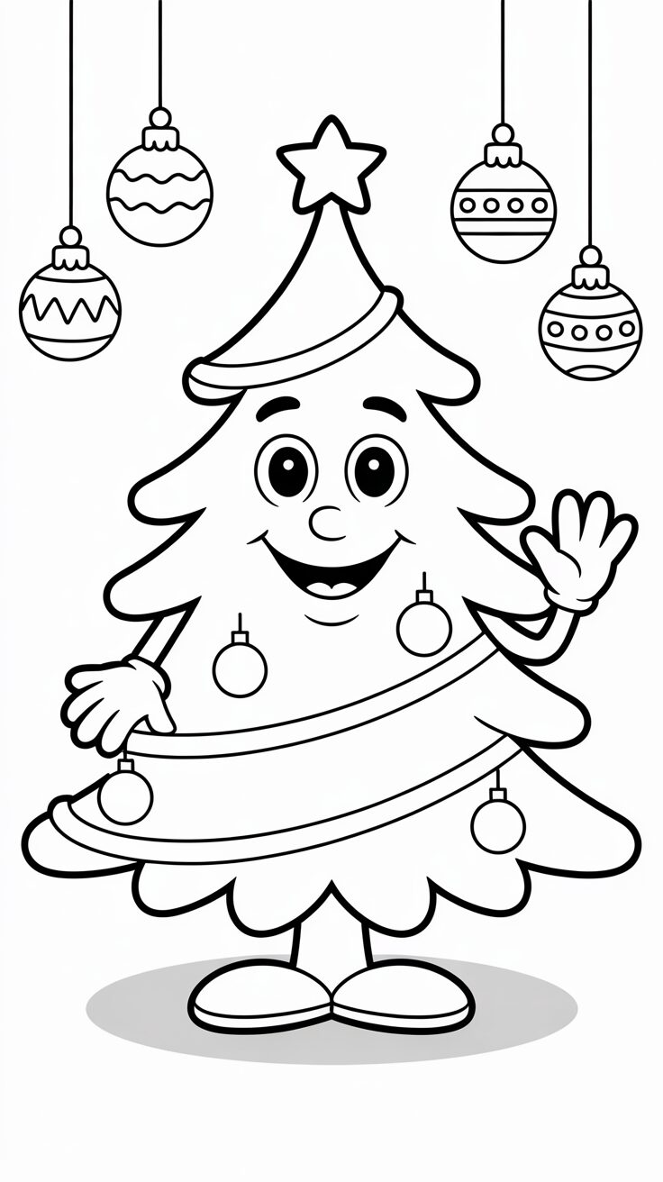 Pallina sull’albero di Natale da colorare