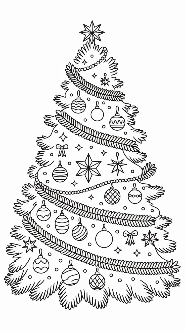 Palline sull’albero di Natale da stampare e colorare