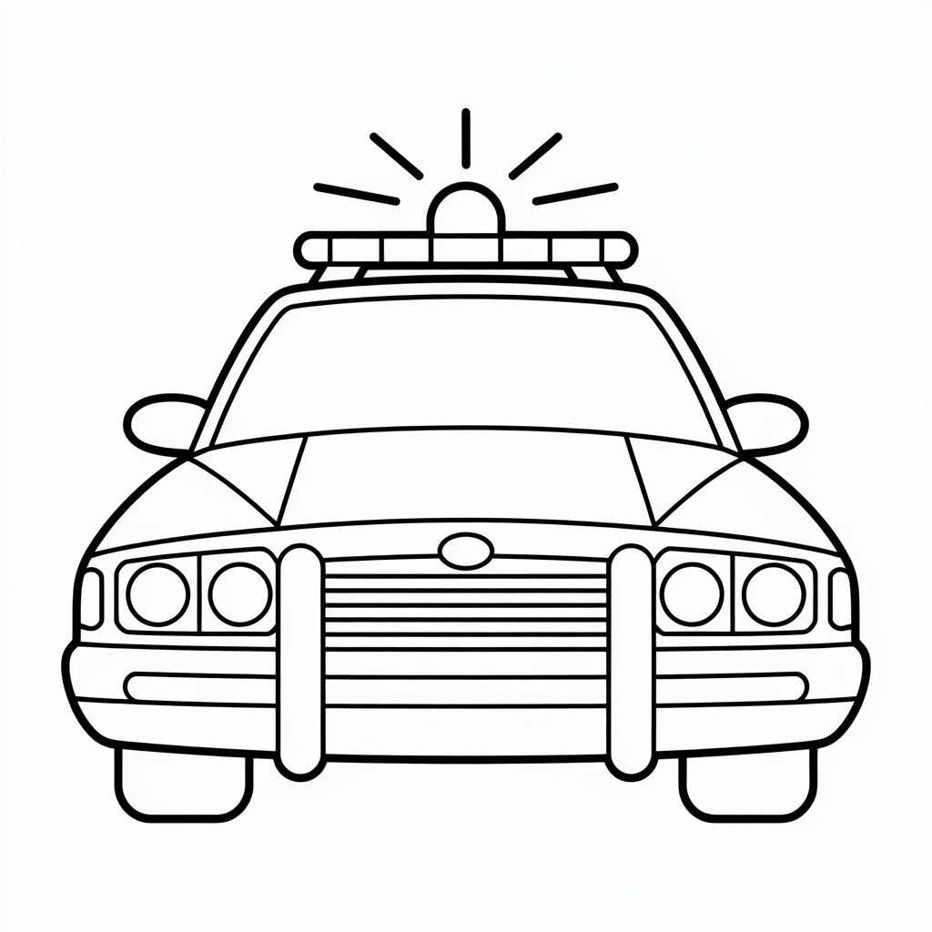 Polizeiauto mit Blaulicht PDF kostenlos