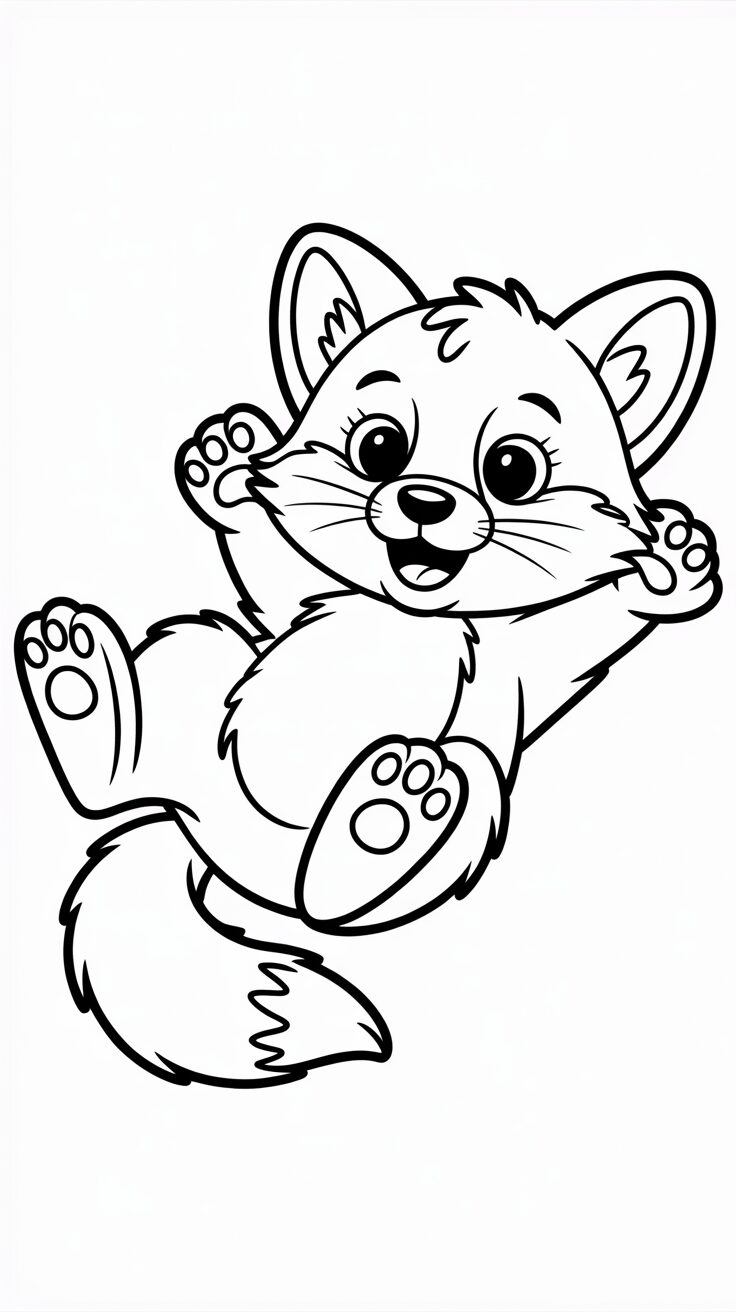 Printbare schattige vosjes kleurplaat