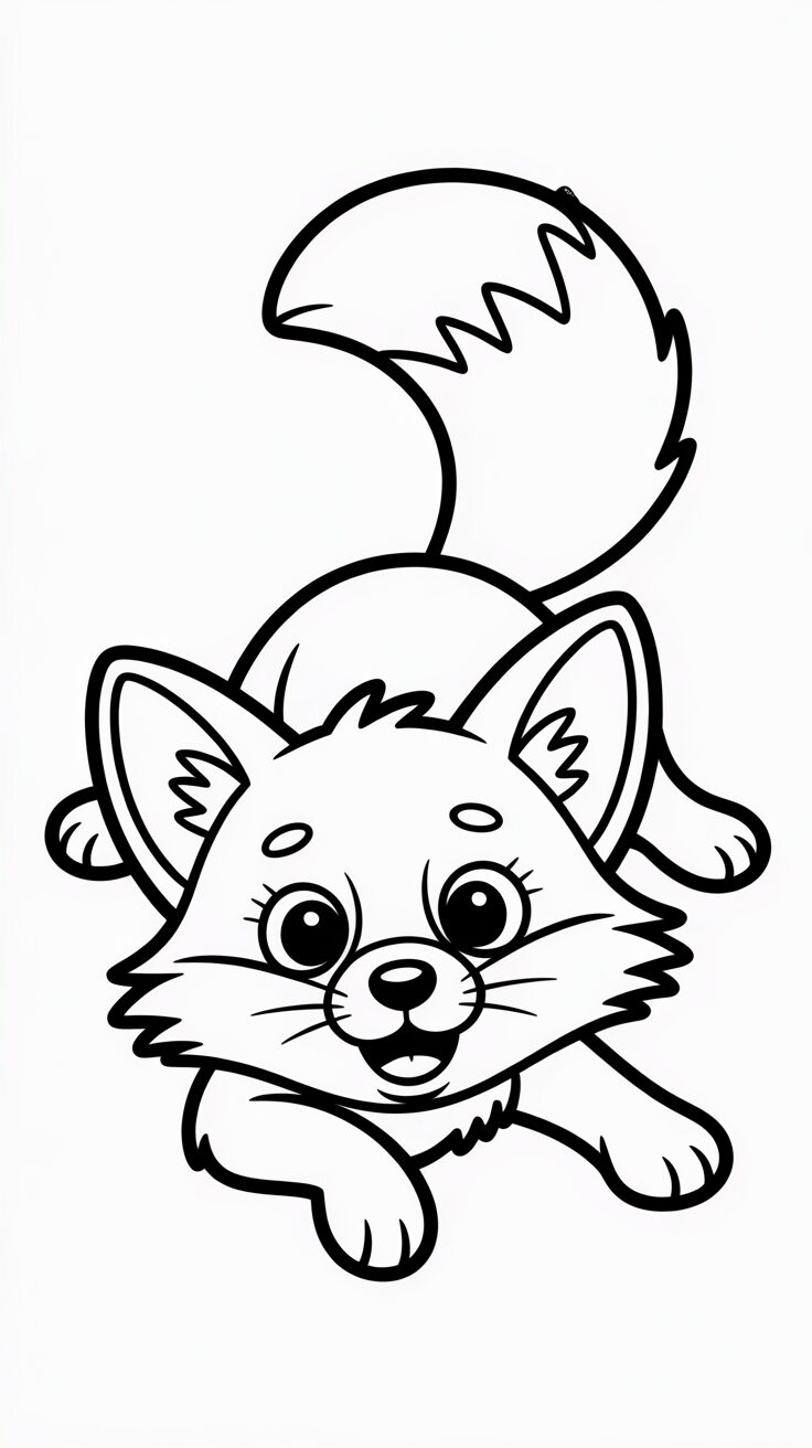 Schattige vosjes kleurplaat PDF