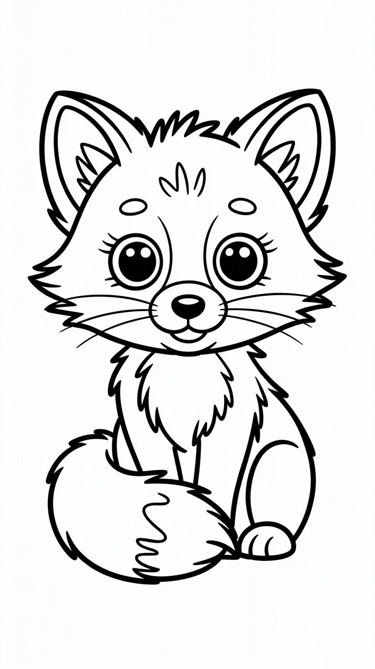 Schattige vosjes kleurplaat gratis download