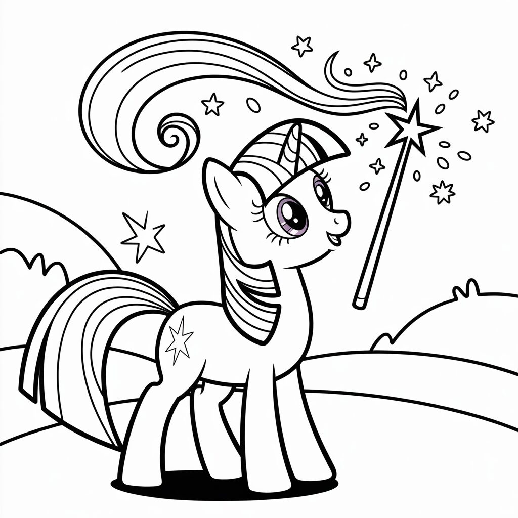 Twilight met Toverstaf – Magische Kleurplaat