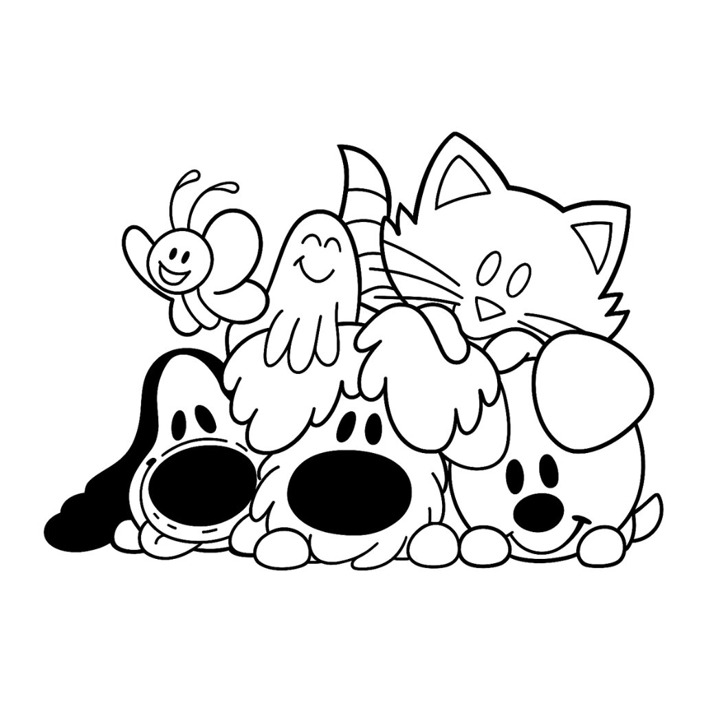 Vrienden van Woezel en Pip kleurplaten gratis