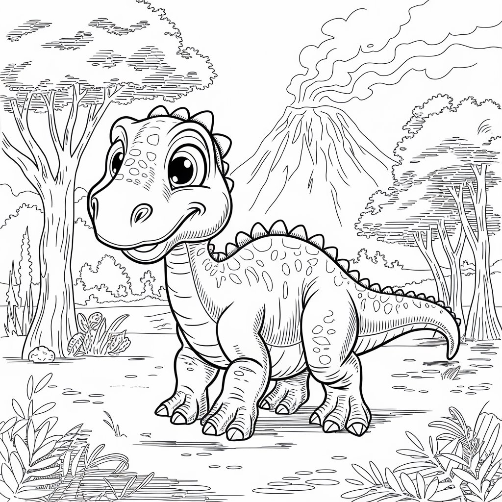 baby dino kleurplaat