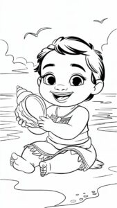 baby vaiana kleurplaten