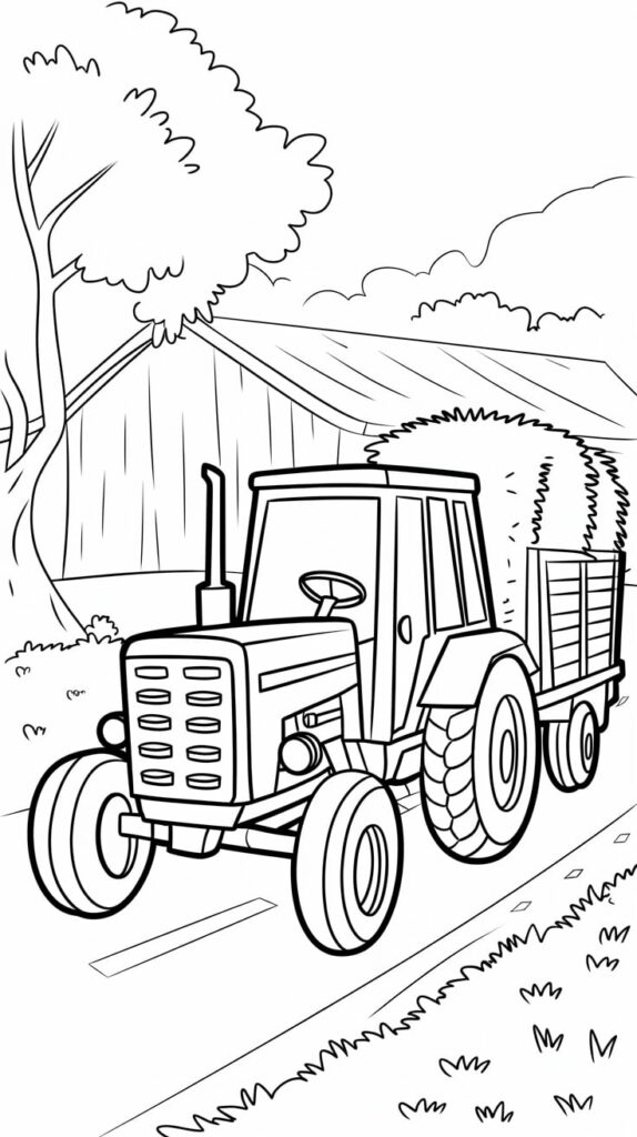 coloriage ferme agricole