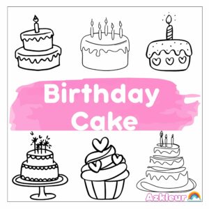Bolo de Aniversário para Colorir
