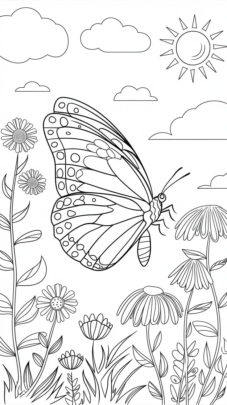 disegno da colorare farfalla
