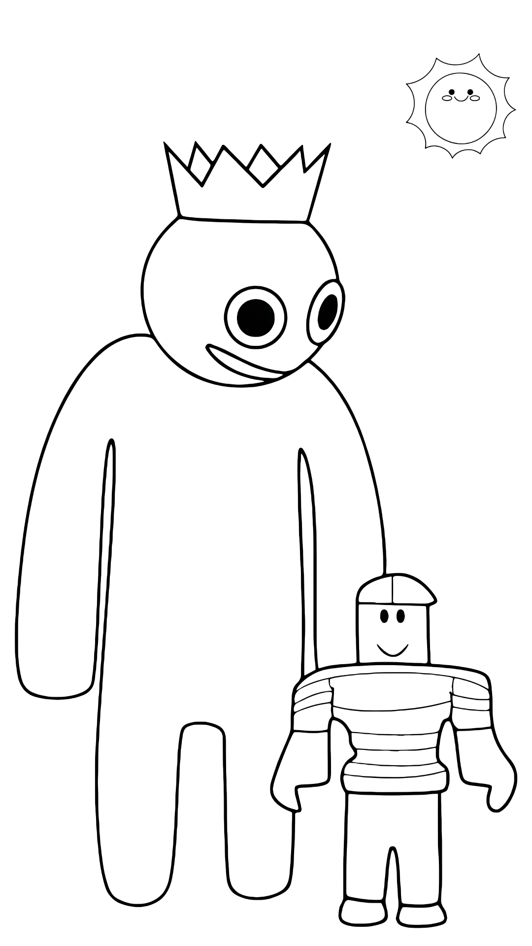 blue rainbow friends kleurplaat