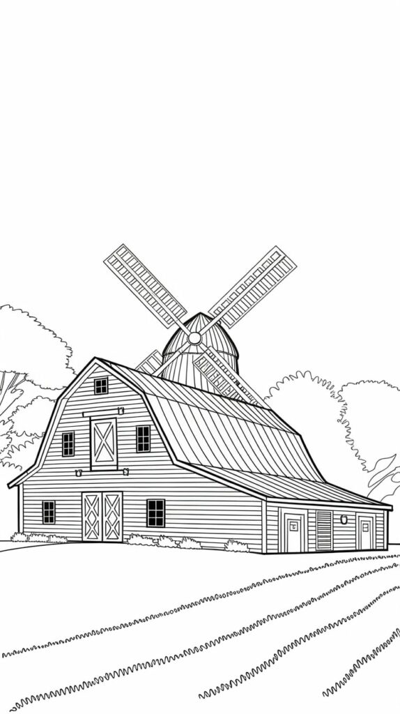 easy farm coloring pages