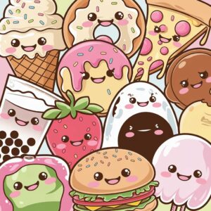 cibi kawaii da colorare