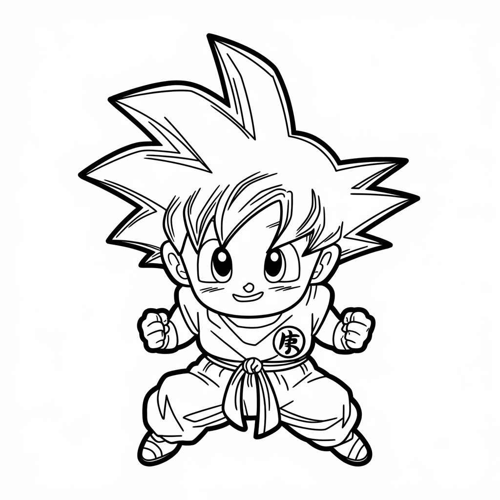 dragon ball z goku kleurplaat