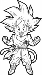 dragon ball z kleurplaat met kleur