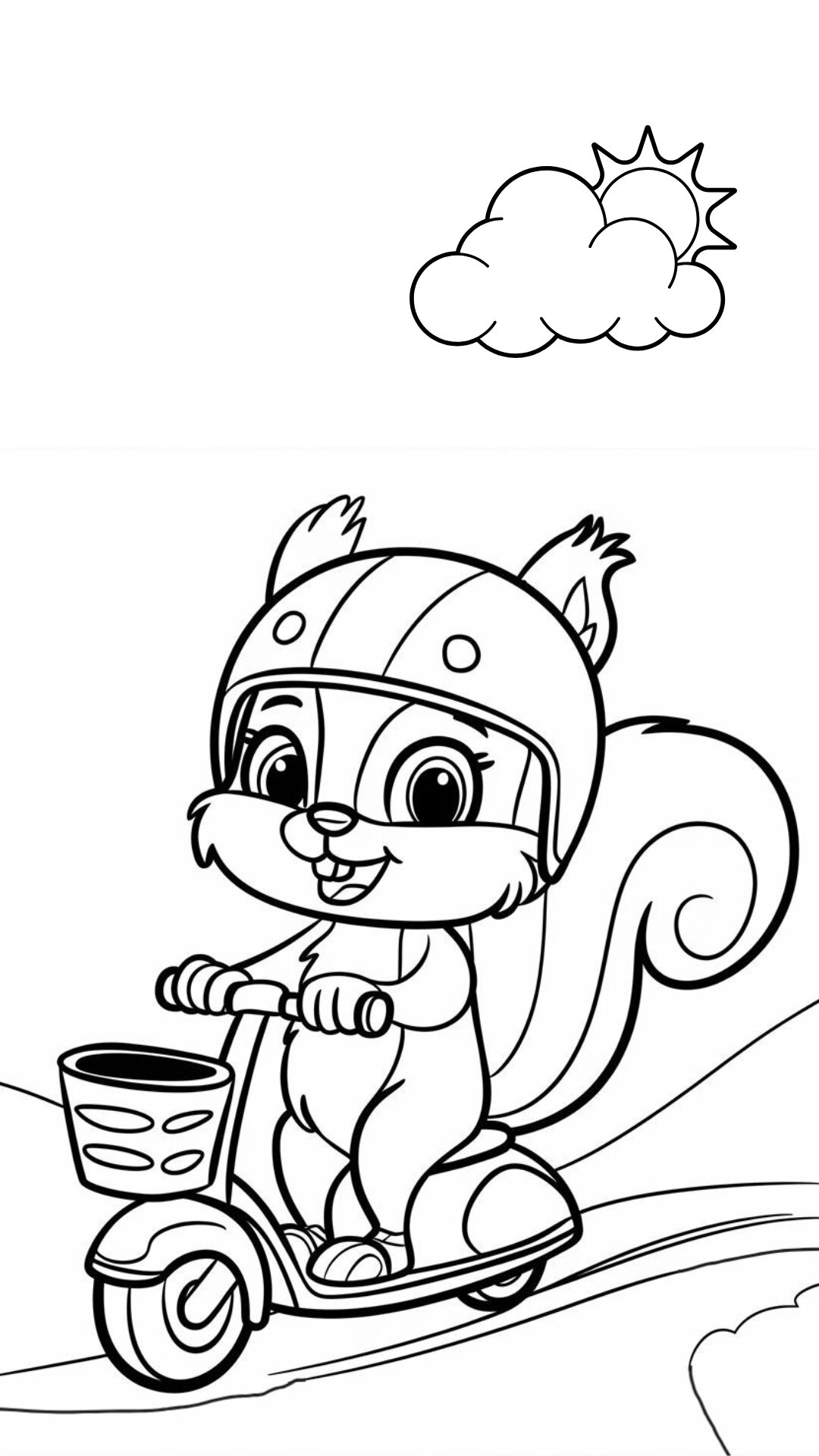 eekhoorn cartoon kleurplaat