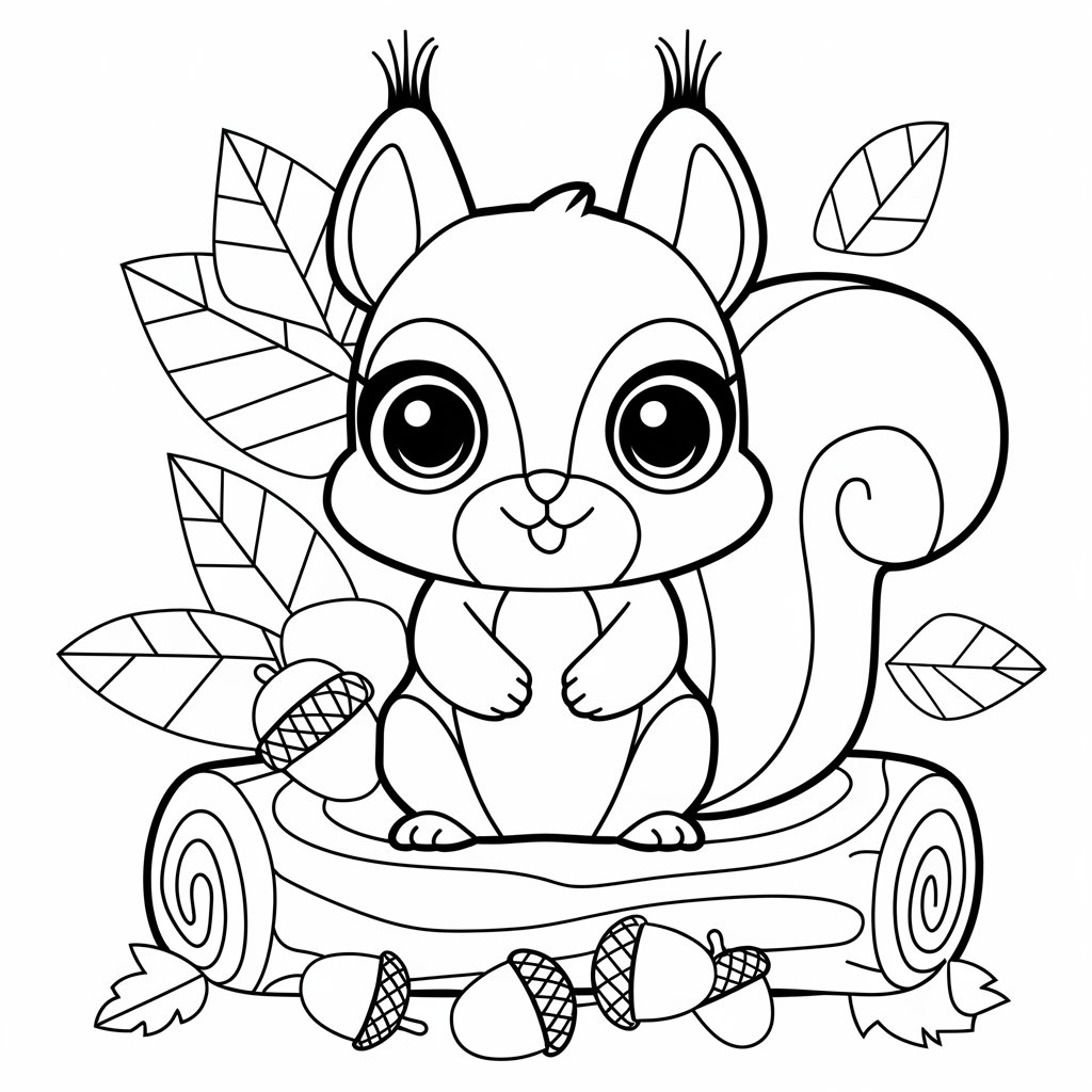 Cute Squirrel Coloring Page Free to Print Cute Squirrel Coloring Page Free to Print