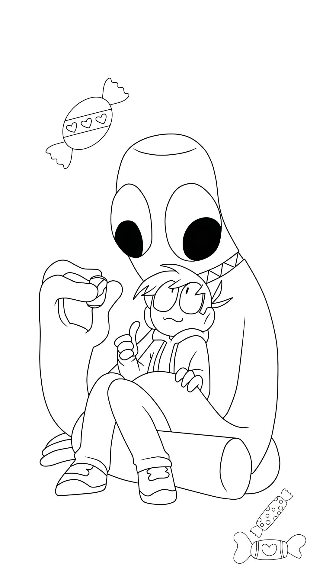 green rainbow friends kleurplaat