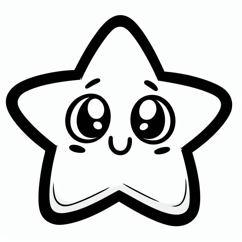 halve maan zon ster kleurplaat