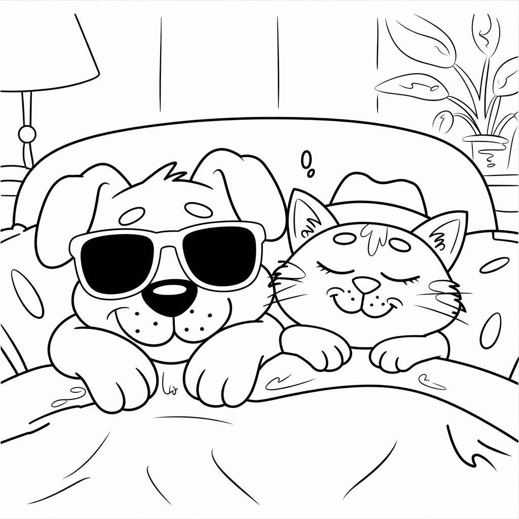 ausmalbild hunde und katzen