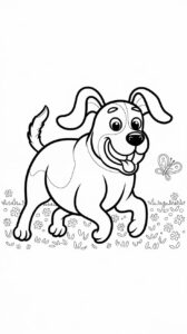 coloriage chien mignon