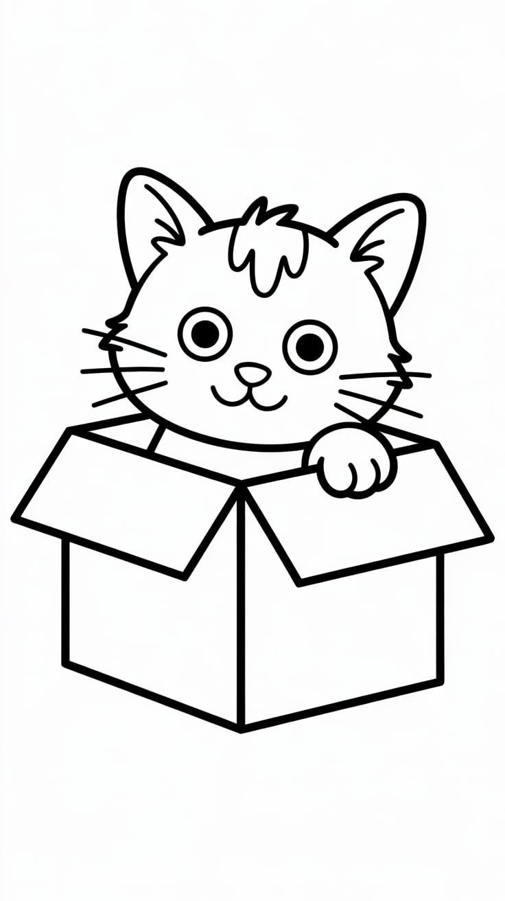 süße katze ausmalbild