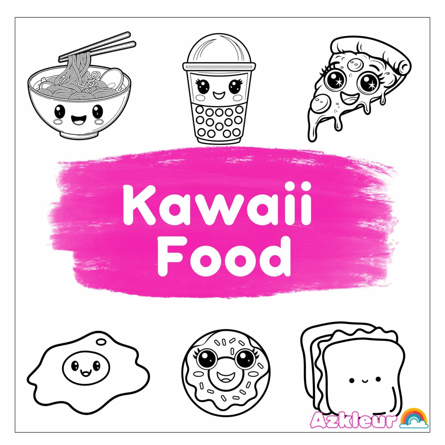 Kawaii Essen Ausmalbilder - 19 kostenlose Malvorlagen zum Ausdrucken, PDF