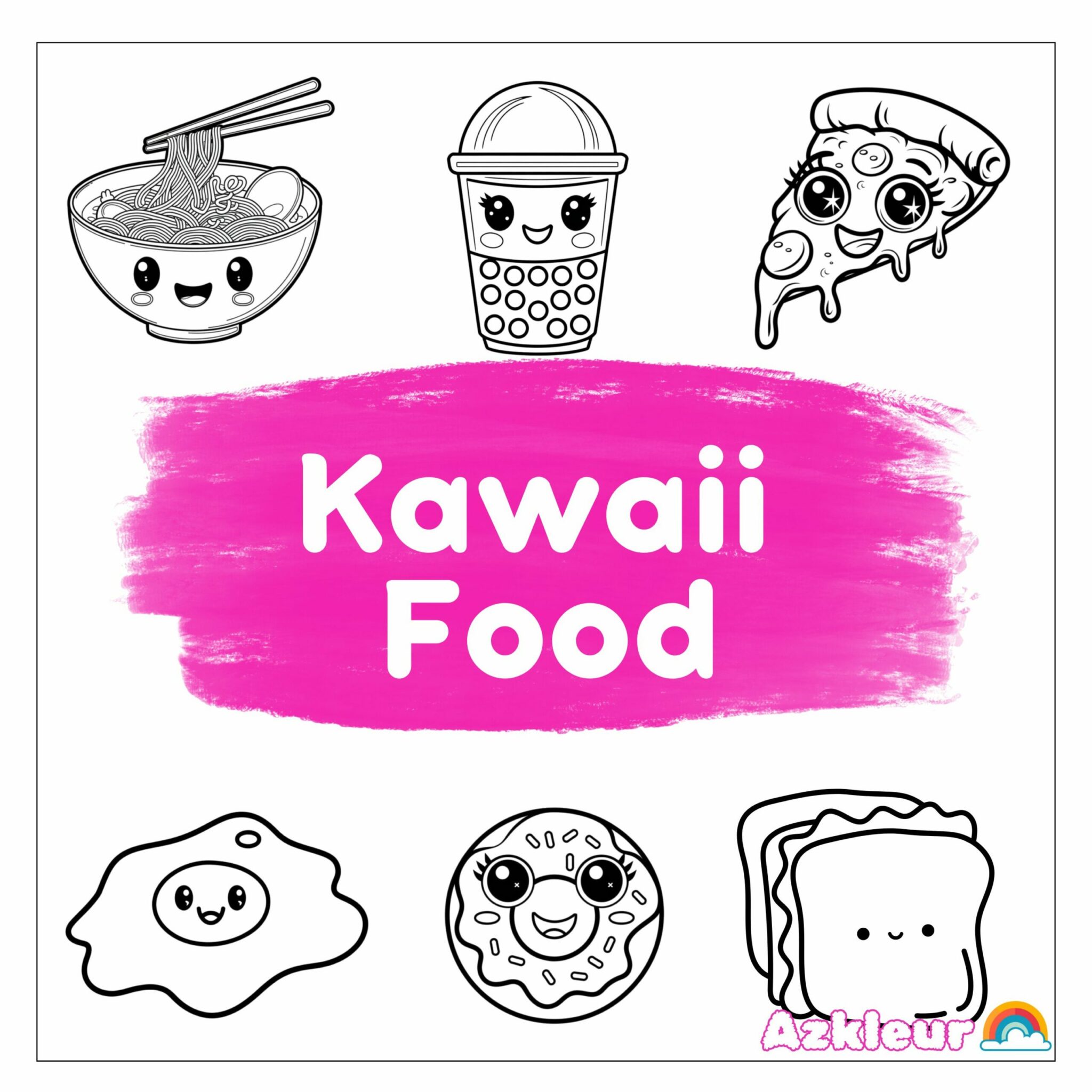 Kawaii Essen Ausmalbilder - 19 kostenlose Malvorlagen zum Ausdrucken, PDF