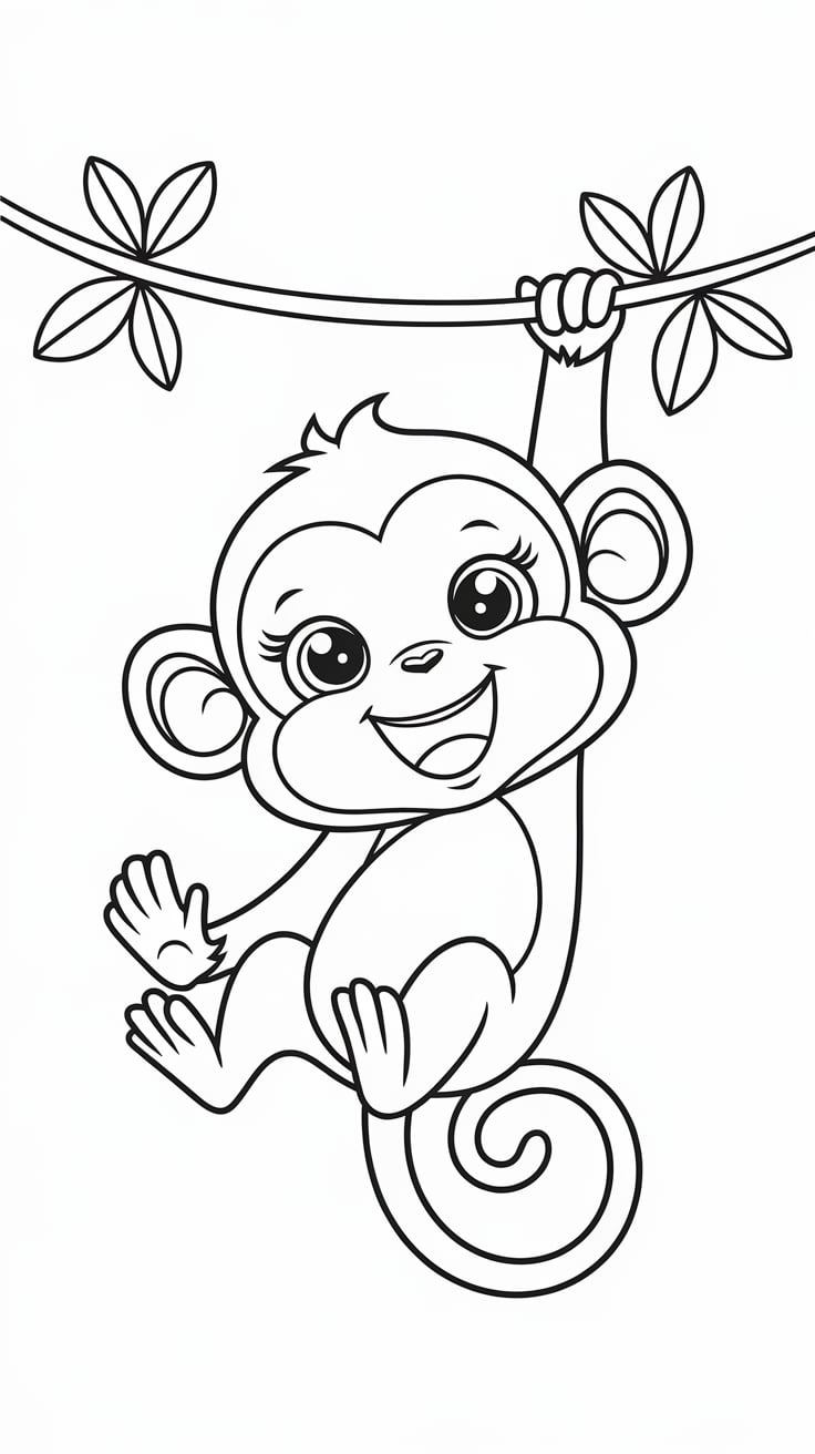 affe ausmalbild kostenlos