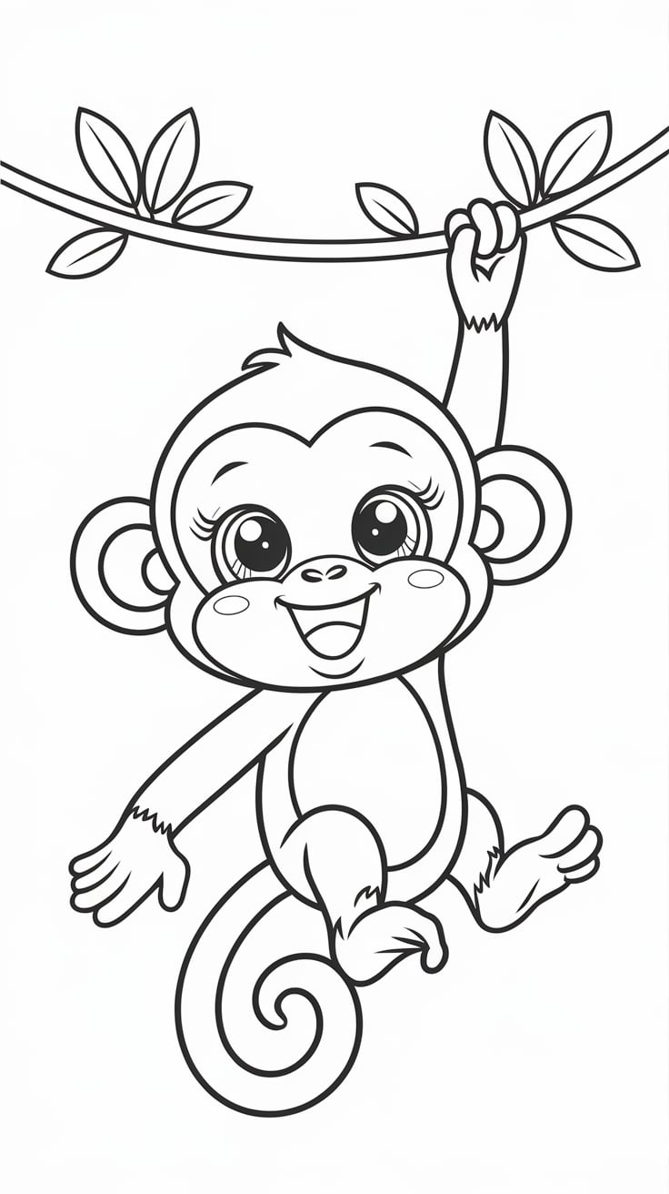 affe ausmalbild einfach