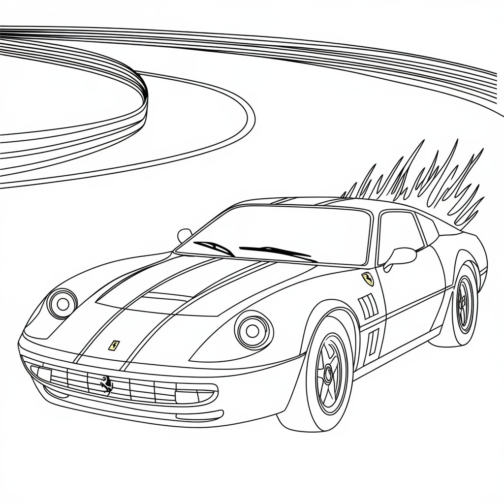 kleurplaat auto ferrari