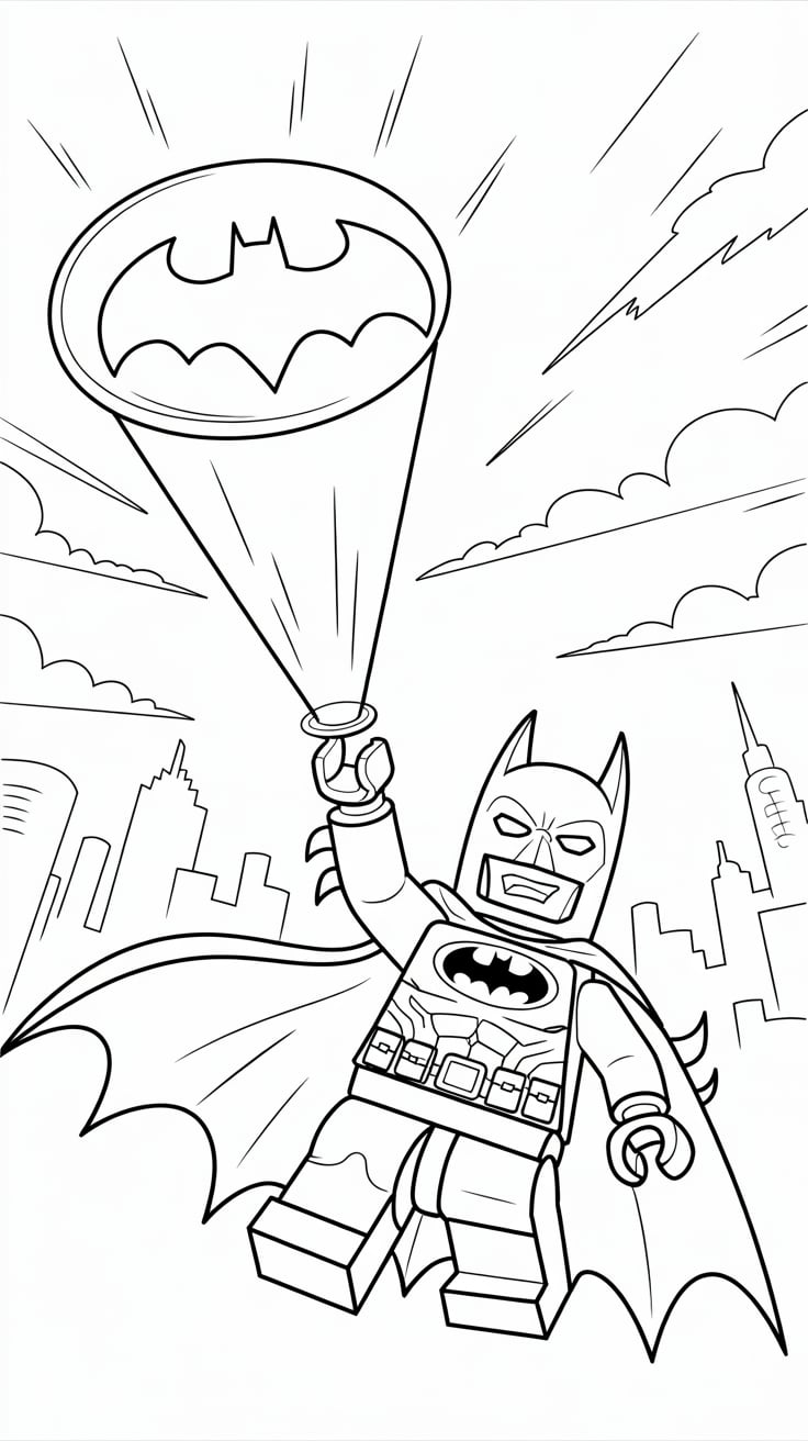 kleurplaat batman lego