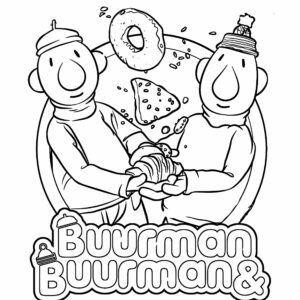 kleurplaat buurman en buurman feest