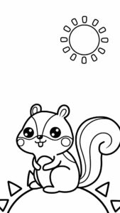ausmalbild eichhörnchen mit nuss