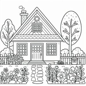 house coloring pages printable