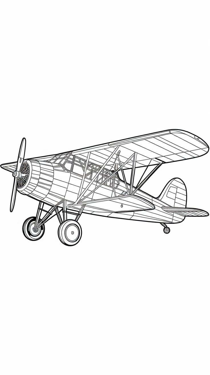 desenho para colorir de avião