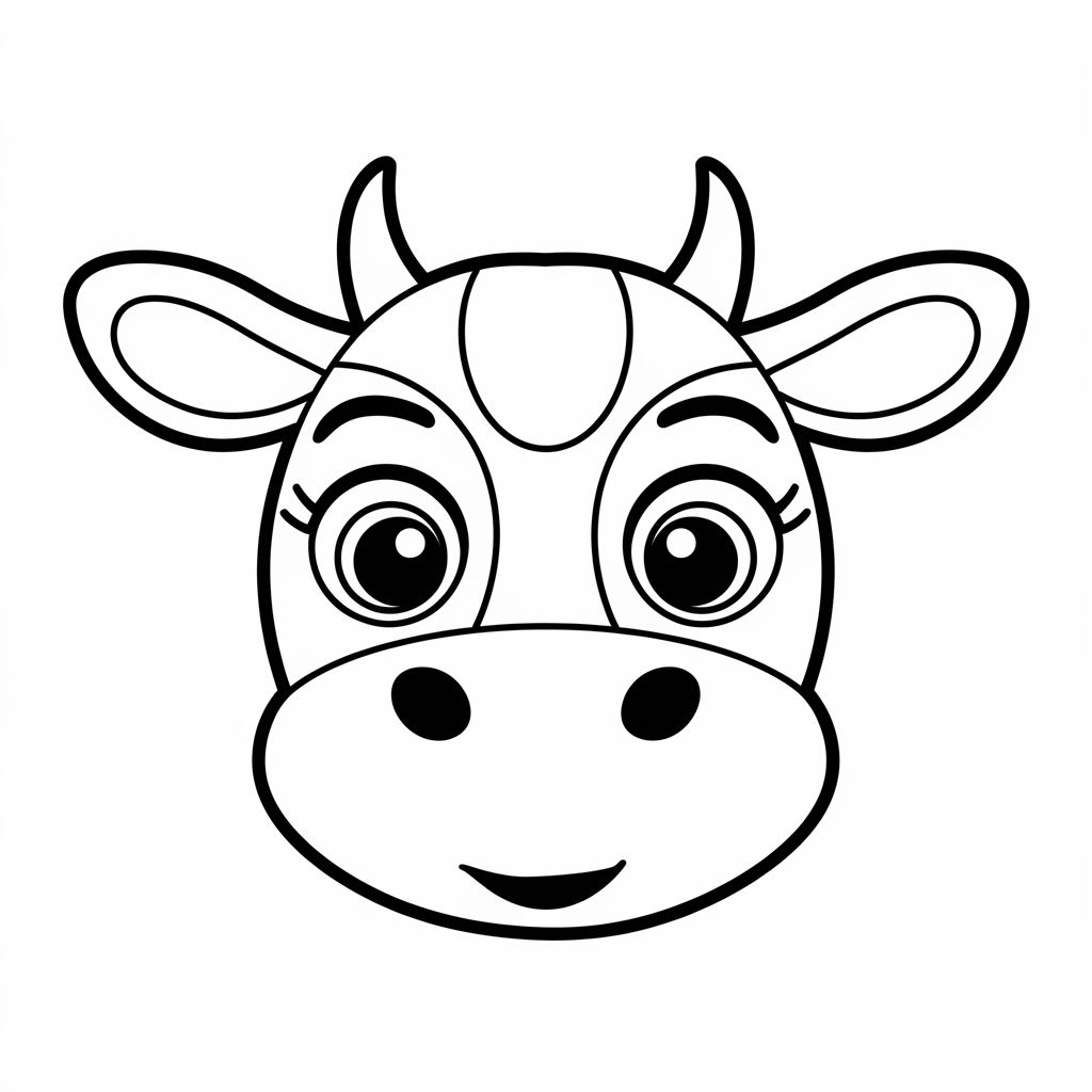 kleurplaat koe hoofd
