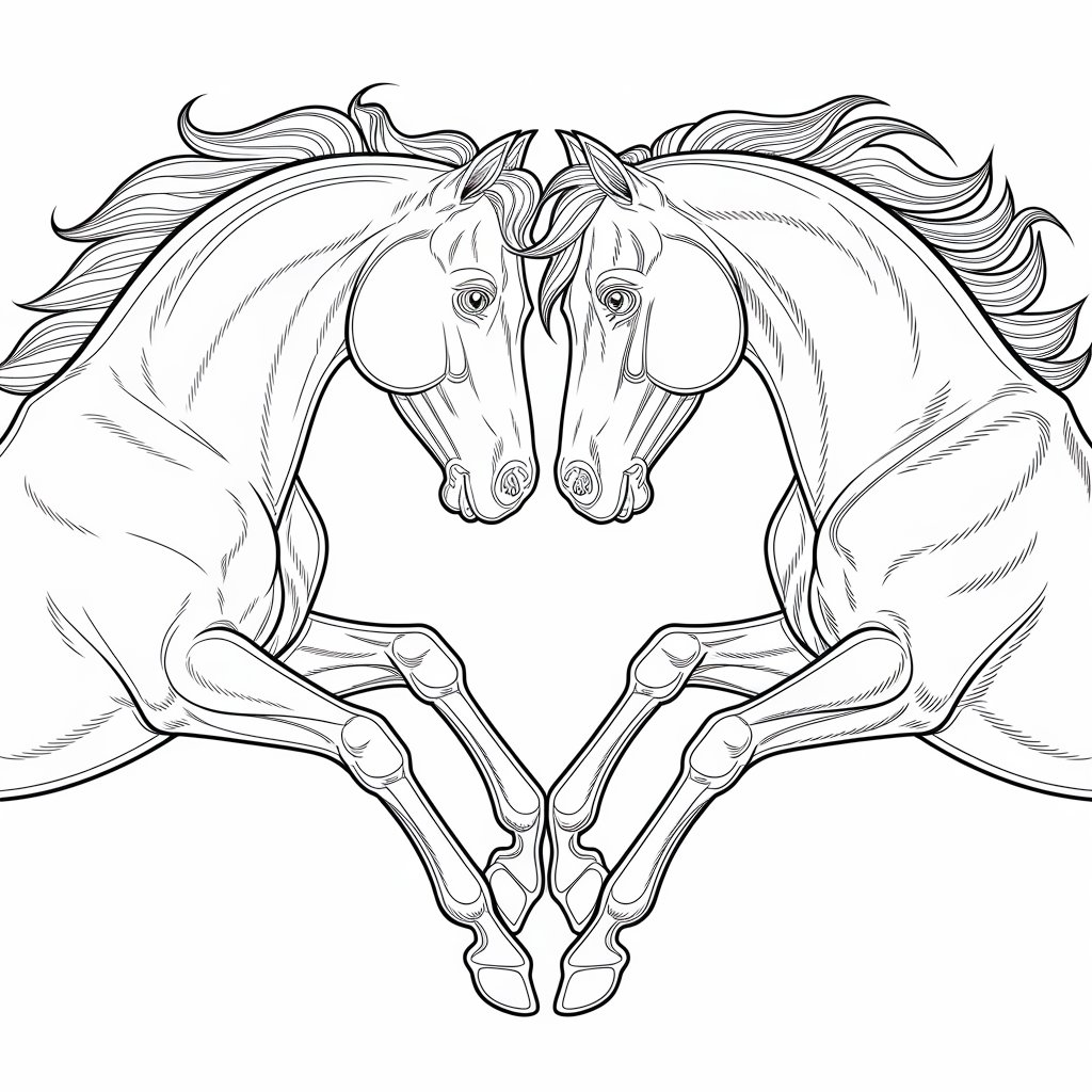 coloriage à imprimer chevaux