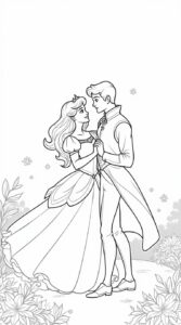 kleurplaat prins en prinses trouwen