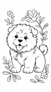 kleurplaat puppy hond