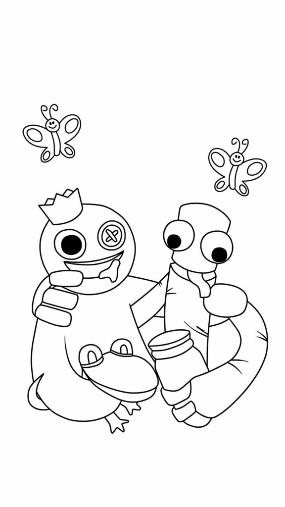 yellow rainbow friends coloring pages