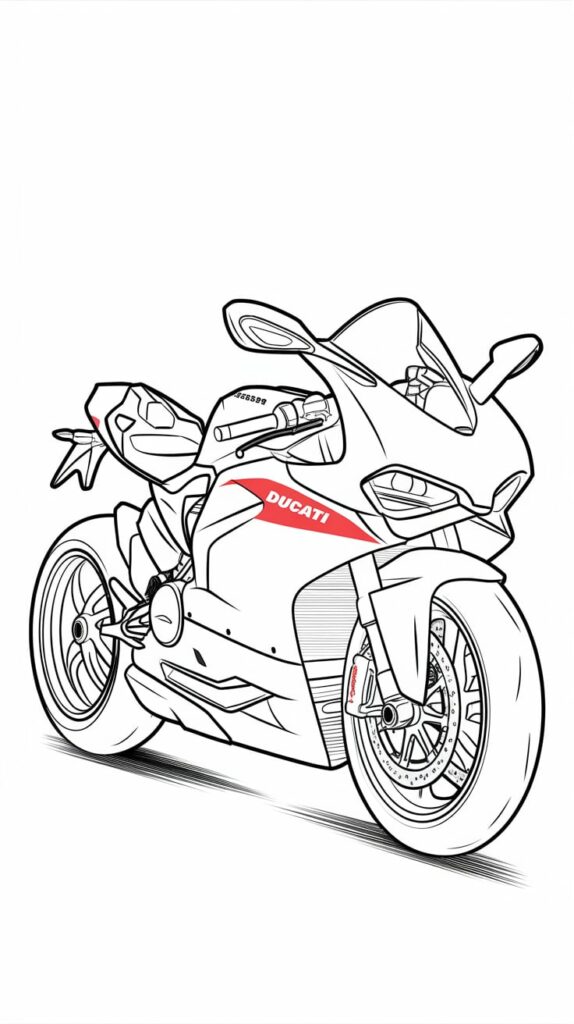 moto de course coloriage