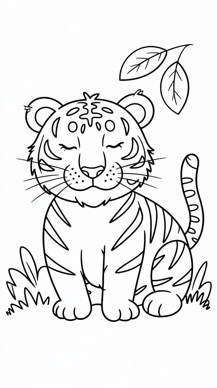 semplice tigre disegno facile