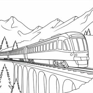 train coloring page