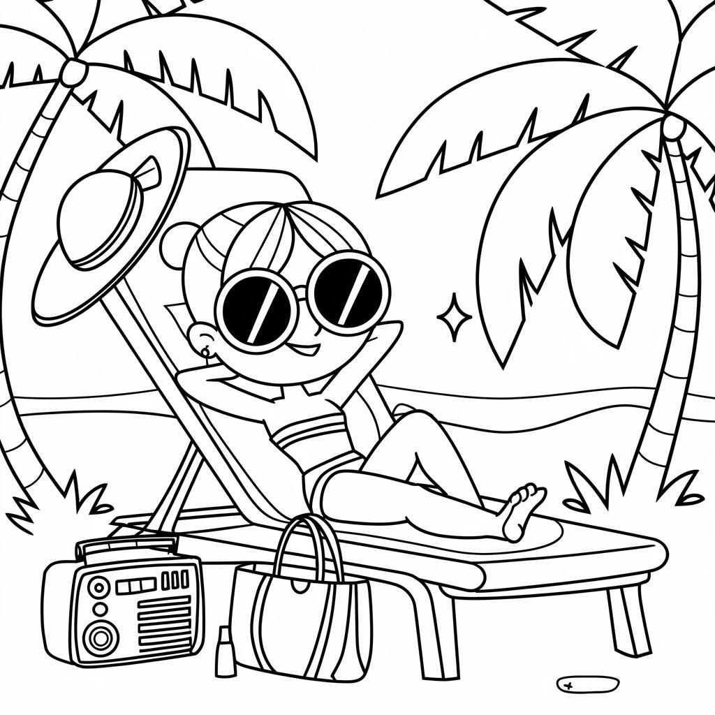 kleurplaat vakantie zomer