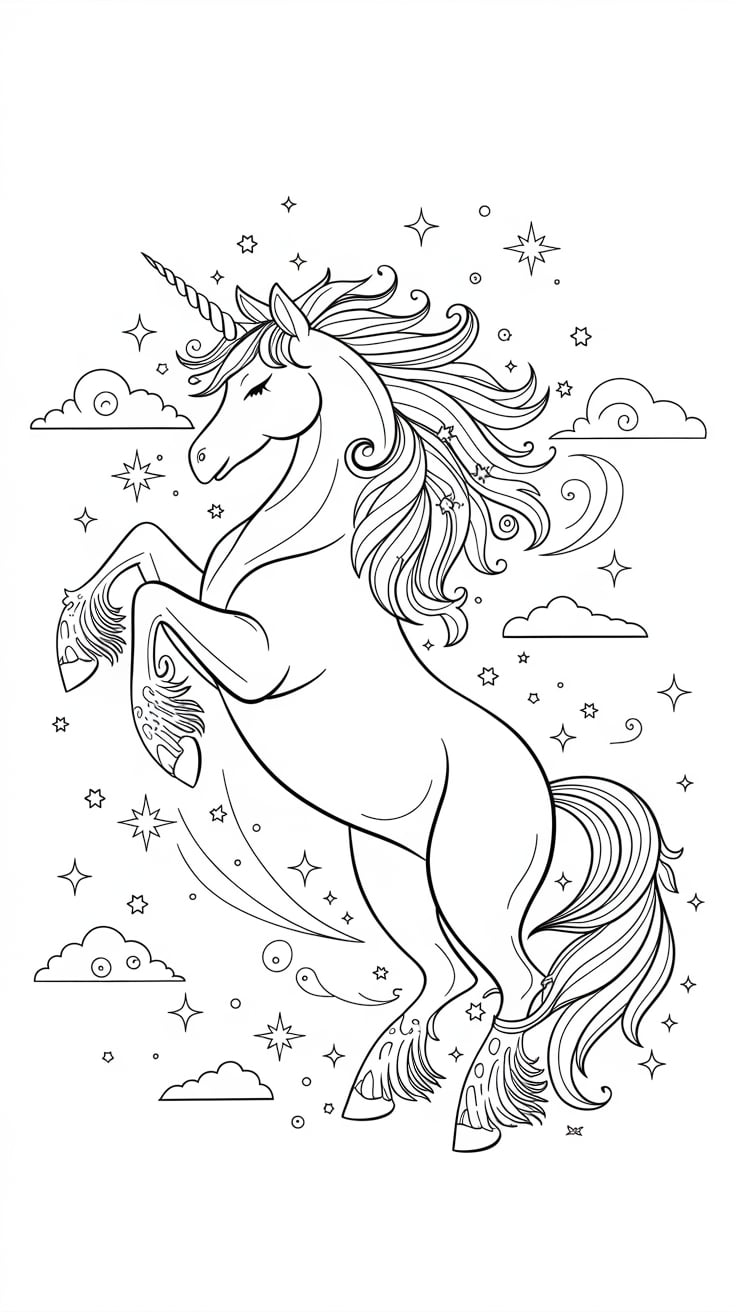 coloriage de chevaux magnifique à imprimer