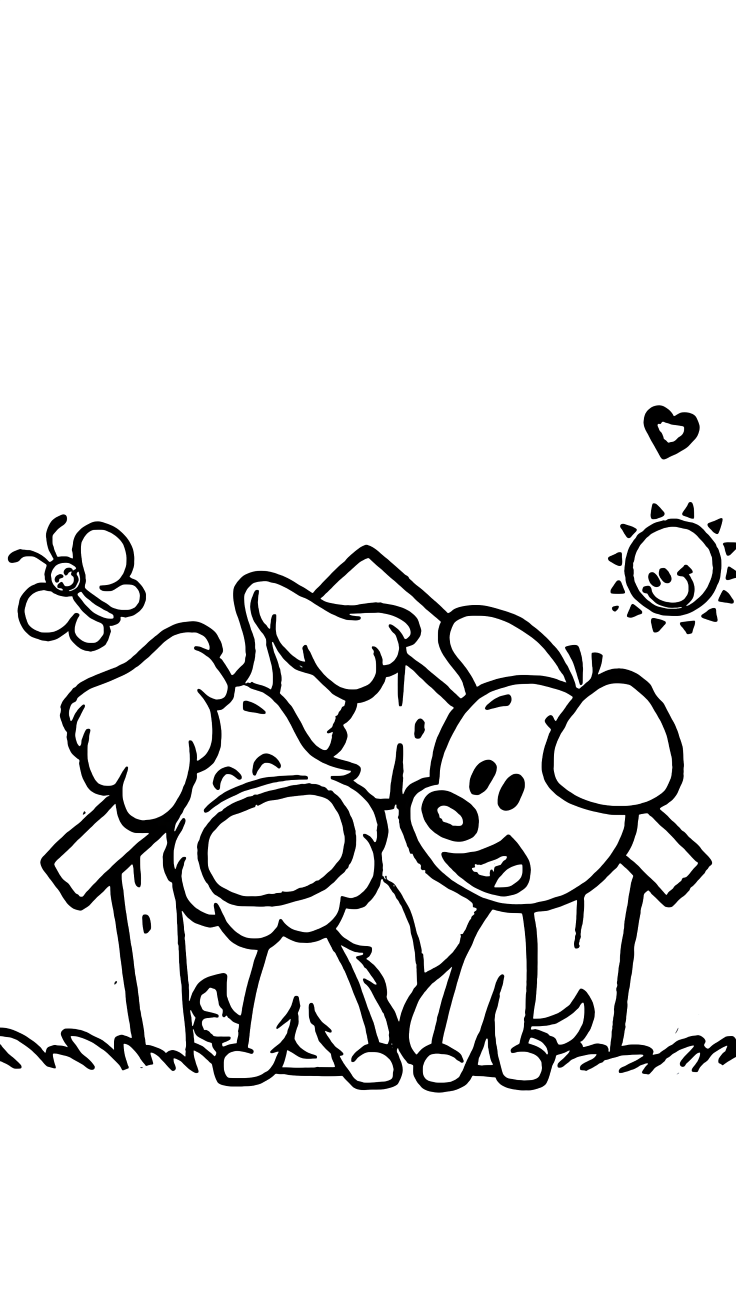 kleurplaat van woezel en pip